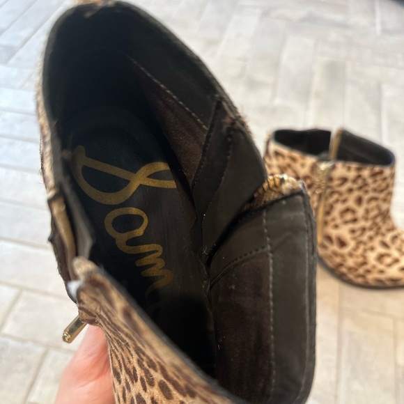 Sam Edelman Walden Bootie Leopard Genuine Calf Hair Ankle Boots Size 8 - Picture 5 of 7